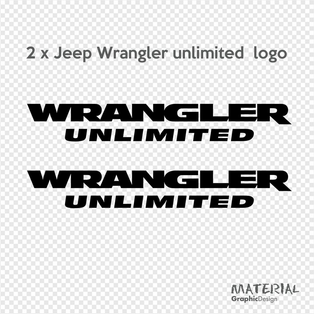2x Jeep Wrangler Unlimited logo Sticker Decal MOAB SAHARA RUBICON CAR